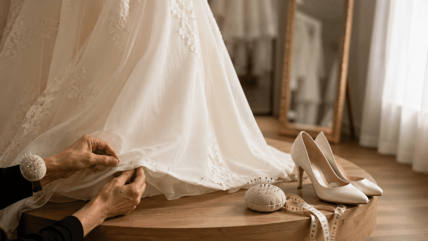Header image for Wedding Dress Alterations Timeline: When to Start and What Happens at Each Fitting