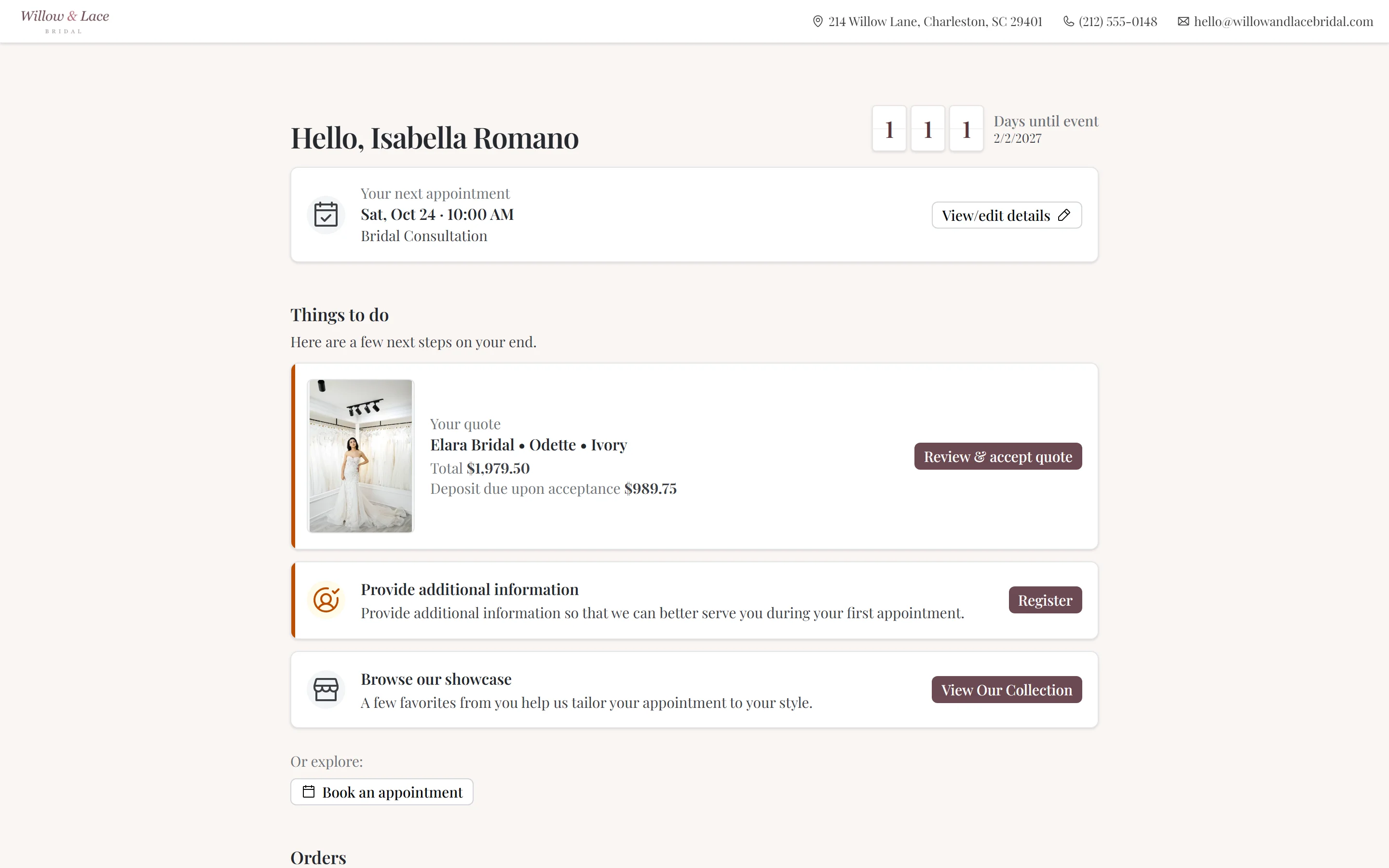 Screenshot for article CloudBridal v26.5.1: Shareable Quotes, Easier Sales Tax Reporting, and a Polished UX