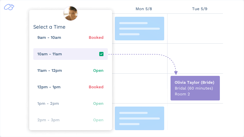 Customers book appointments directly through your website. Includes detailed calendar view, confirmation emails, and more.